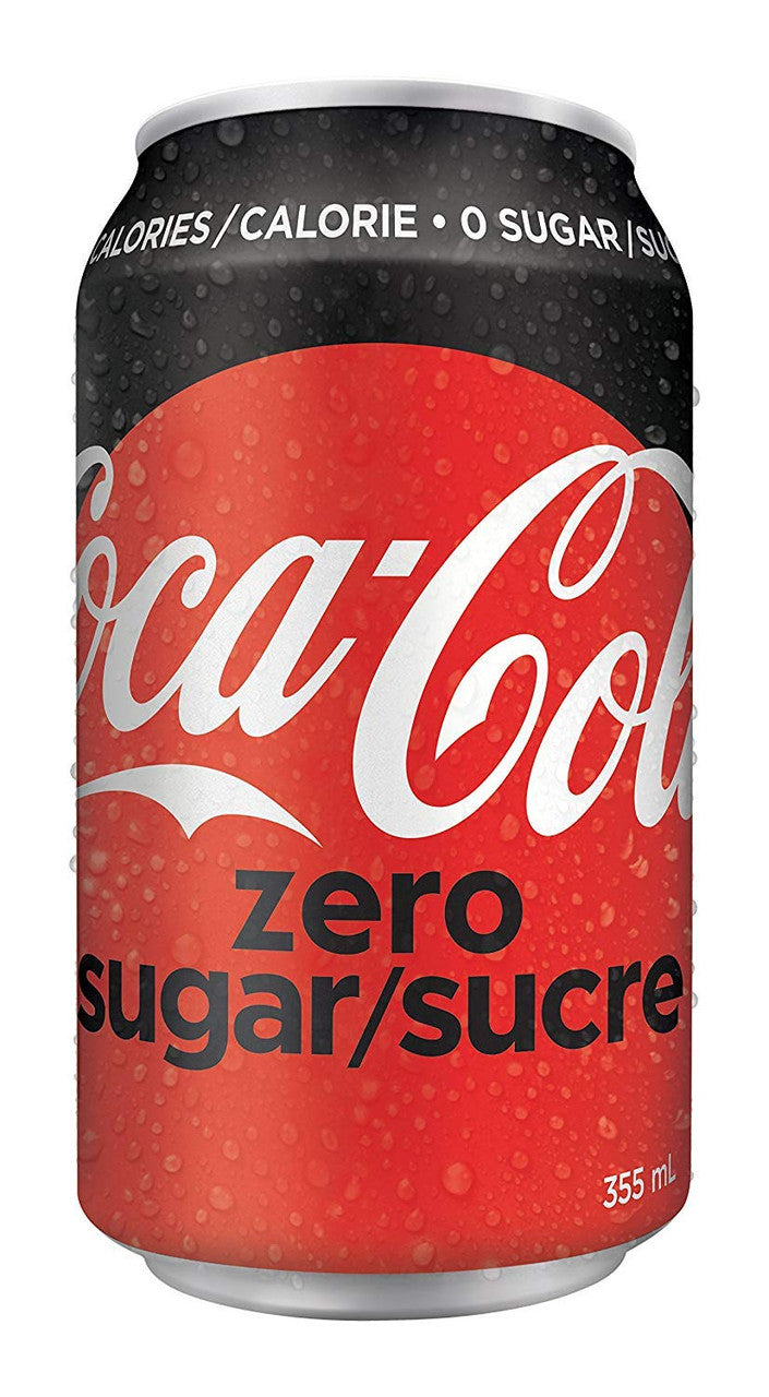 Coca-Cola Zero Sugar, 355mL/12 fl. oz. cans, 12ct, {Imported from Canada}