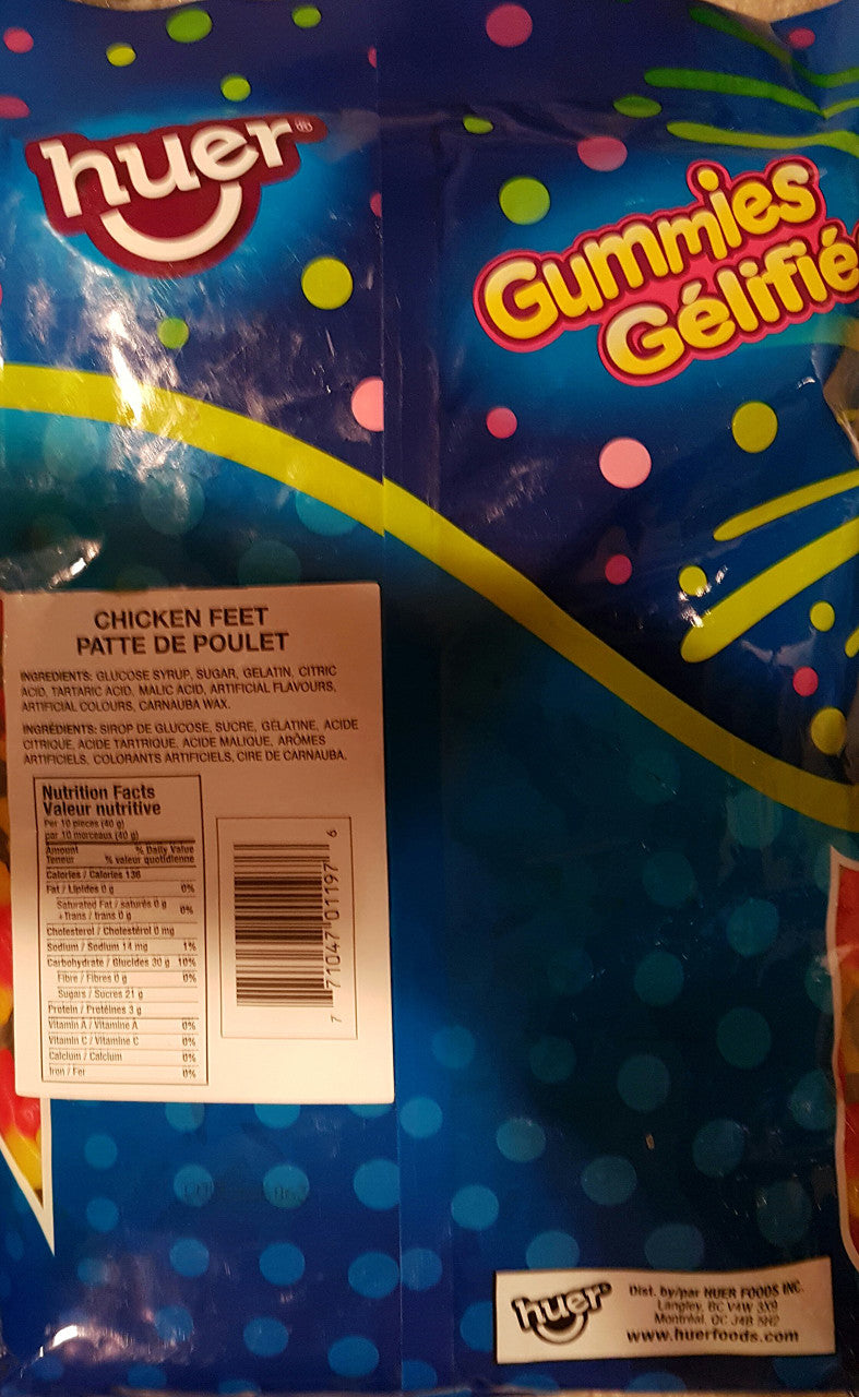 Huer Chicken Feet  Gummy Candy 1kg/2.2 lbs. {Imported from Canada}