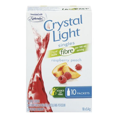Crystal Light Singles Flavored Water Mixes, Raspberry Peach, 54g/10ct, {Imported from Canada}