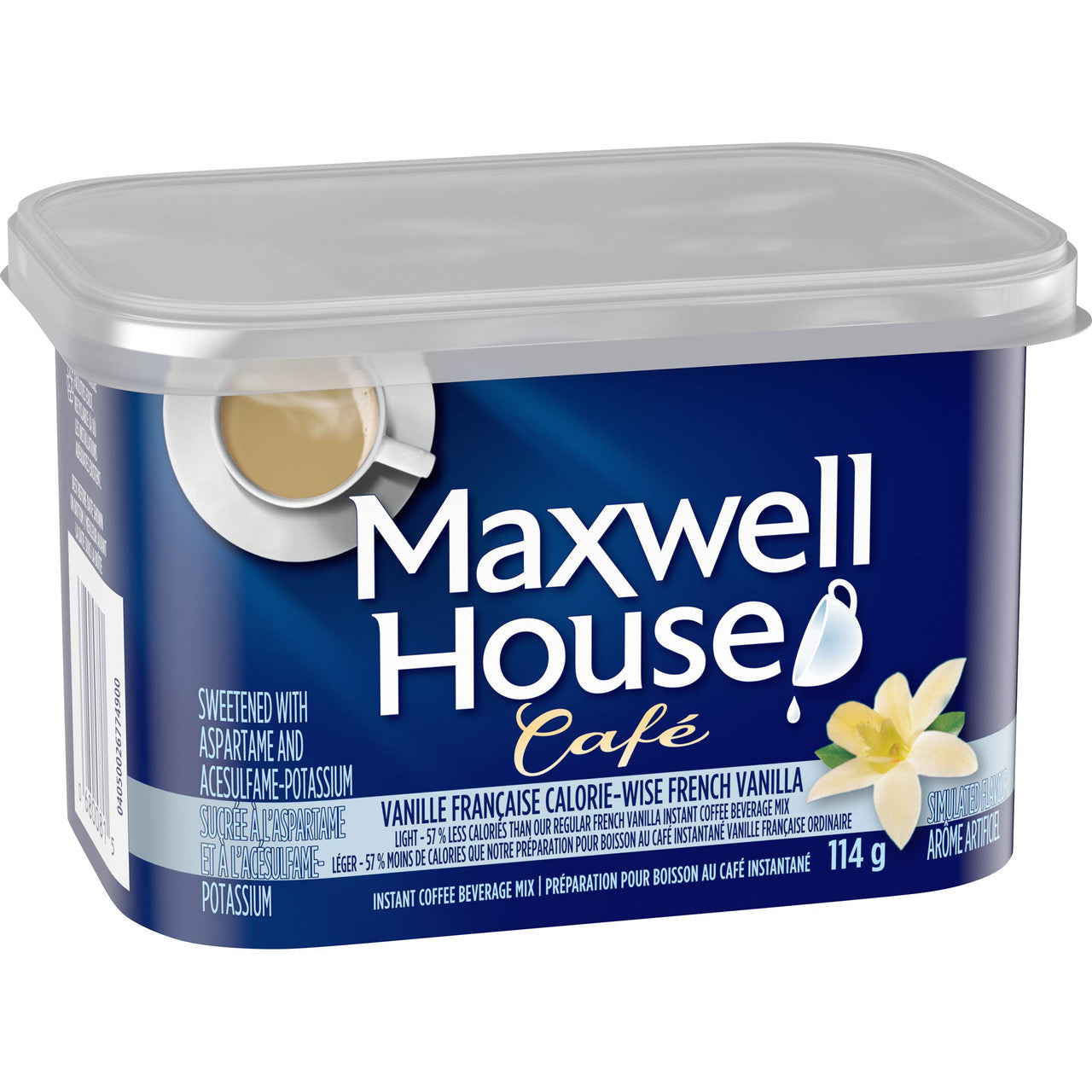 MAXWELL HOUSE Caf Calorie-Wise French Vanilla Instant Coffee 114 grams - {Imported from Canada}