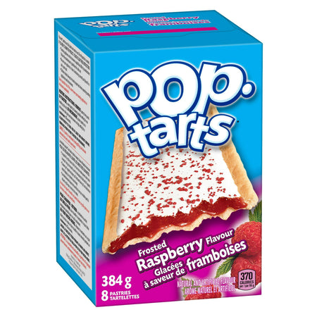 Kellogg's Pop-Tarts, Frosted Raspberry Flavored, 8 pastries, 384g/13.5 oz., Box, front of box.