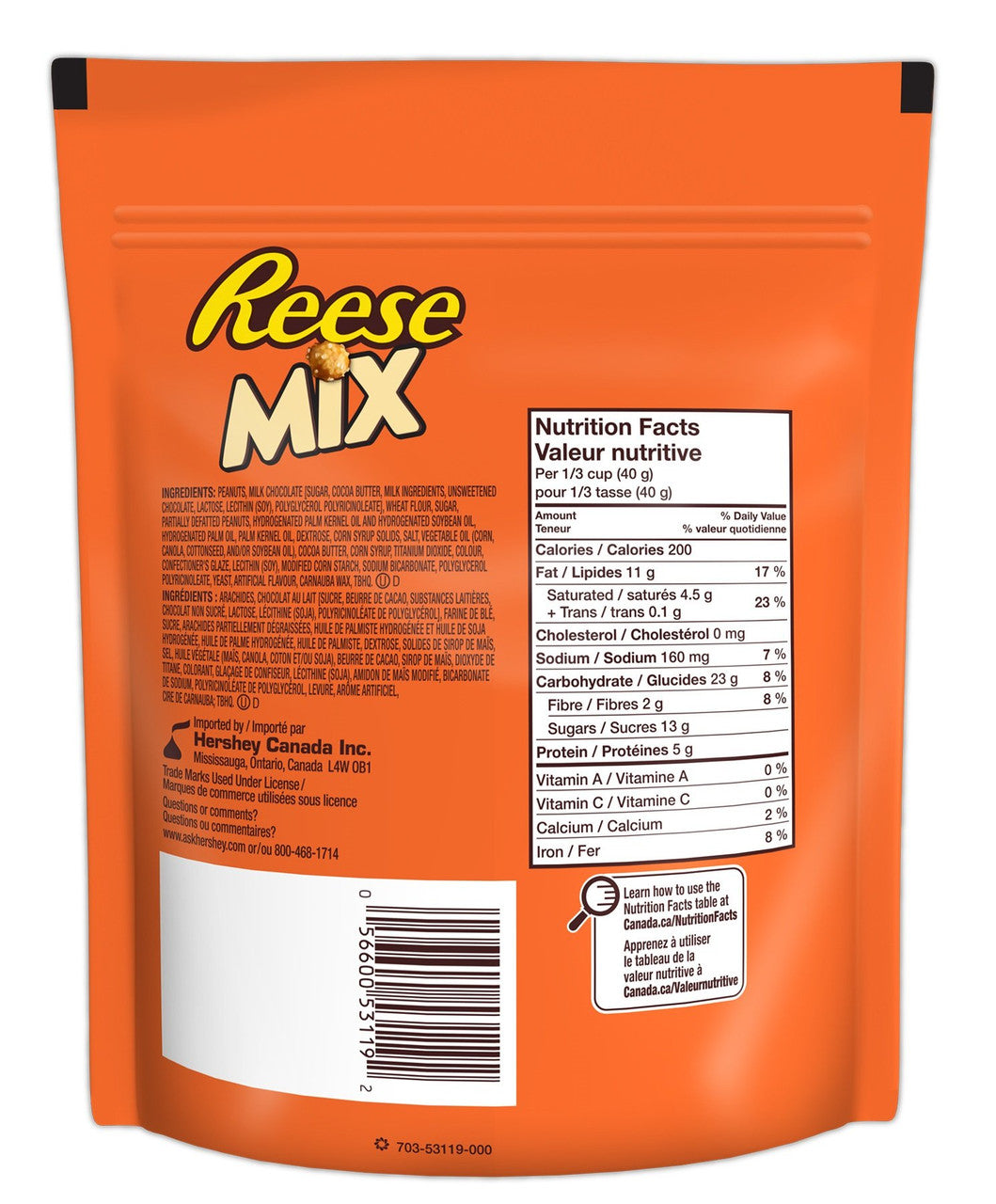 REESE Chocolate Peanut Butter Snack Mix, 375g/13.2oz., {Imported from Canada}