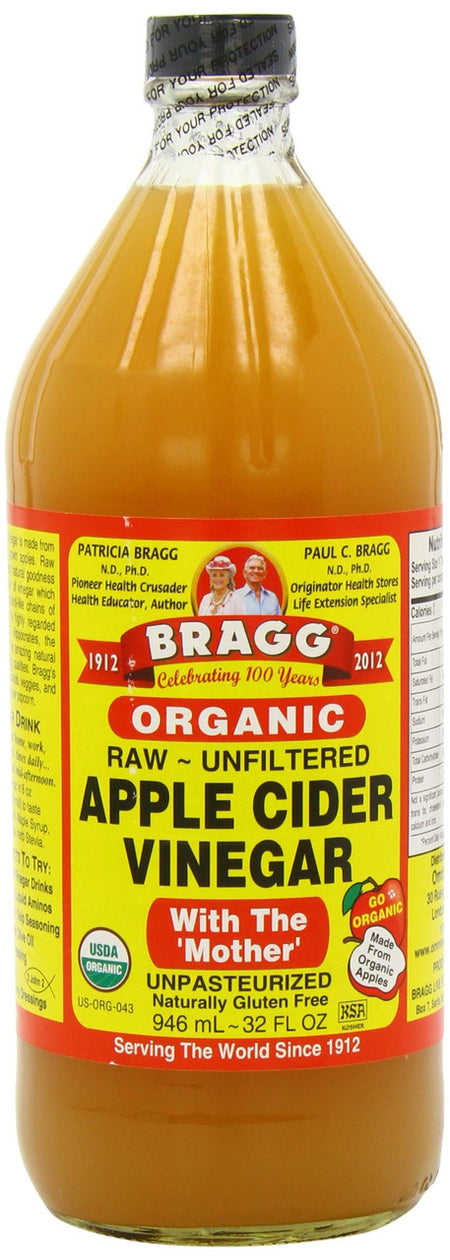 Bragg Organic Raw Apple Cider Vinegar, 946ml/32oz., {Imported from Canada}