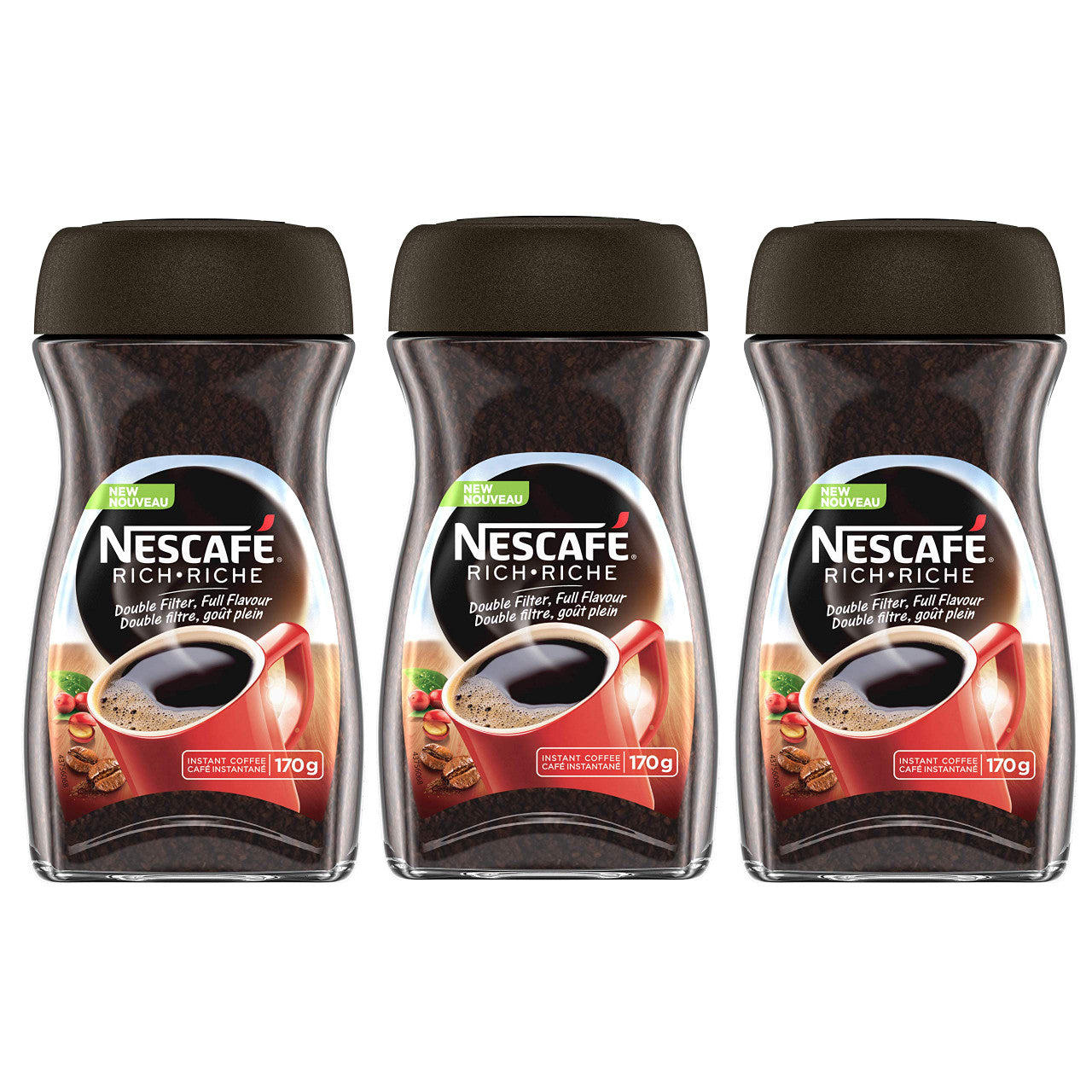 Nescafe Rich Instant Coffee 170g/6 oz. Jar, (3 Pack) {Imported from Canada}