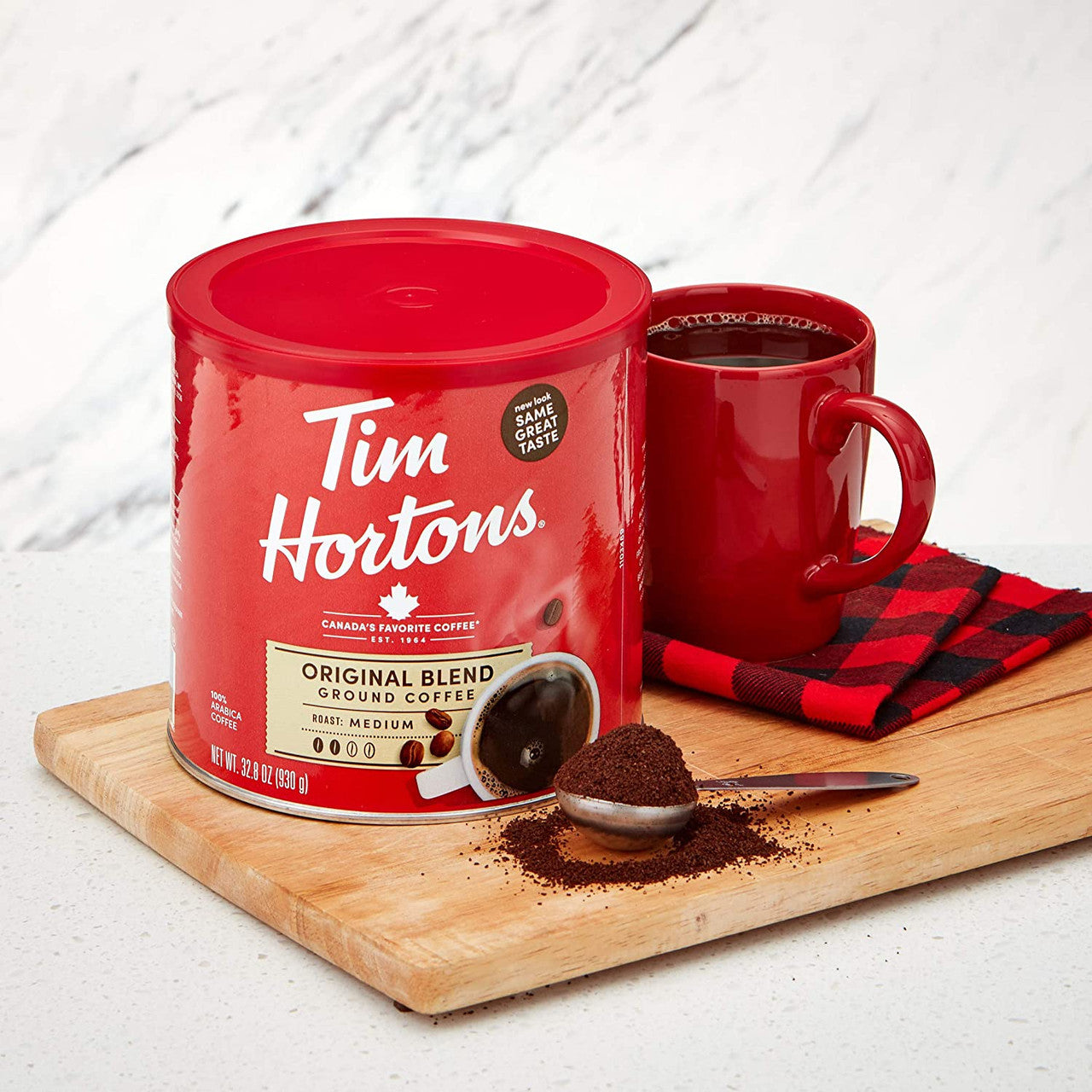 Tim Hortons Original Coffee, Fine Grind Coffee Can, Medium Roast, 930g/33 oz., (1 Pack Original Can) {Imported from Canada}