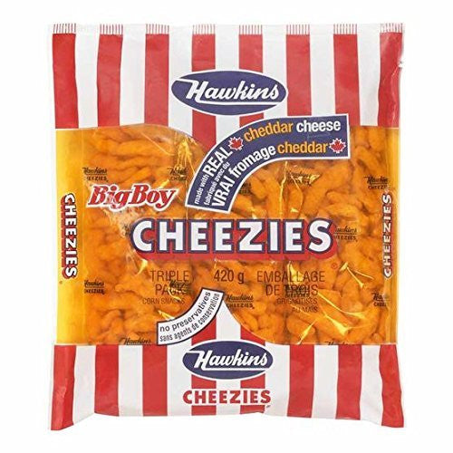 Hawkins Real Cheddar Cheese Cheezies, Big Boy Triple Pack 420g/14.8oz {Imported from Canada}