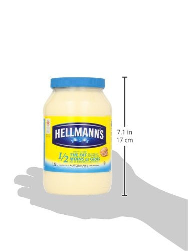 Hellmanns Light 1/2 Fat Mayonnaise 1.42 Liters/1.5 Quarts {Imported from Canada}