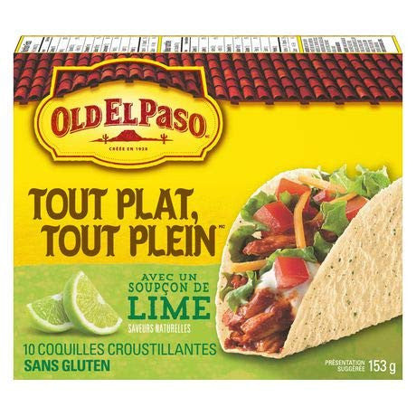 Old El Paso, Stand 'n Stuff Taco Shells, Hint of Lime, 153g/5.4oz., {Imported from Canada}
