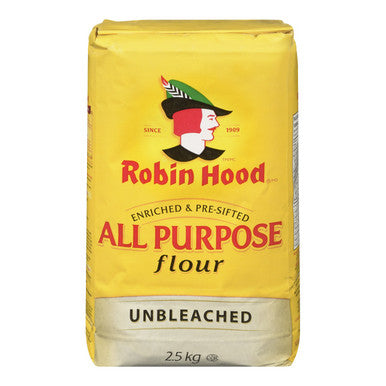 Robin Hood, Unbleached, All Purpose Flour, 2.5kg/5.5lbs, {Imported from Canada}