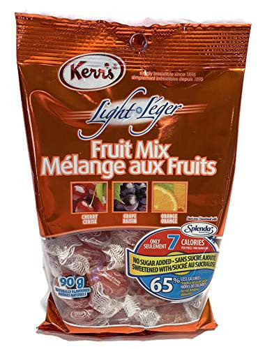 KERR'S NO Sugar Added Fruit Candy Mix - 3 x 90g PKG. {Imported 