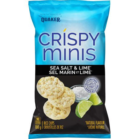 Quaker Crispy Minis Rice Chips Sea Salt & Lime 100g/3.5 oz., {Canadian}