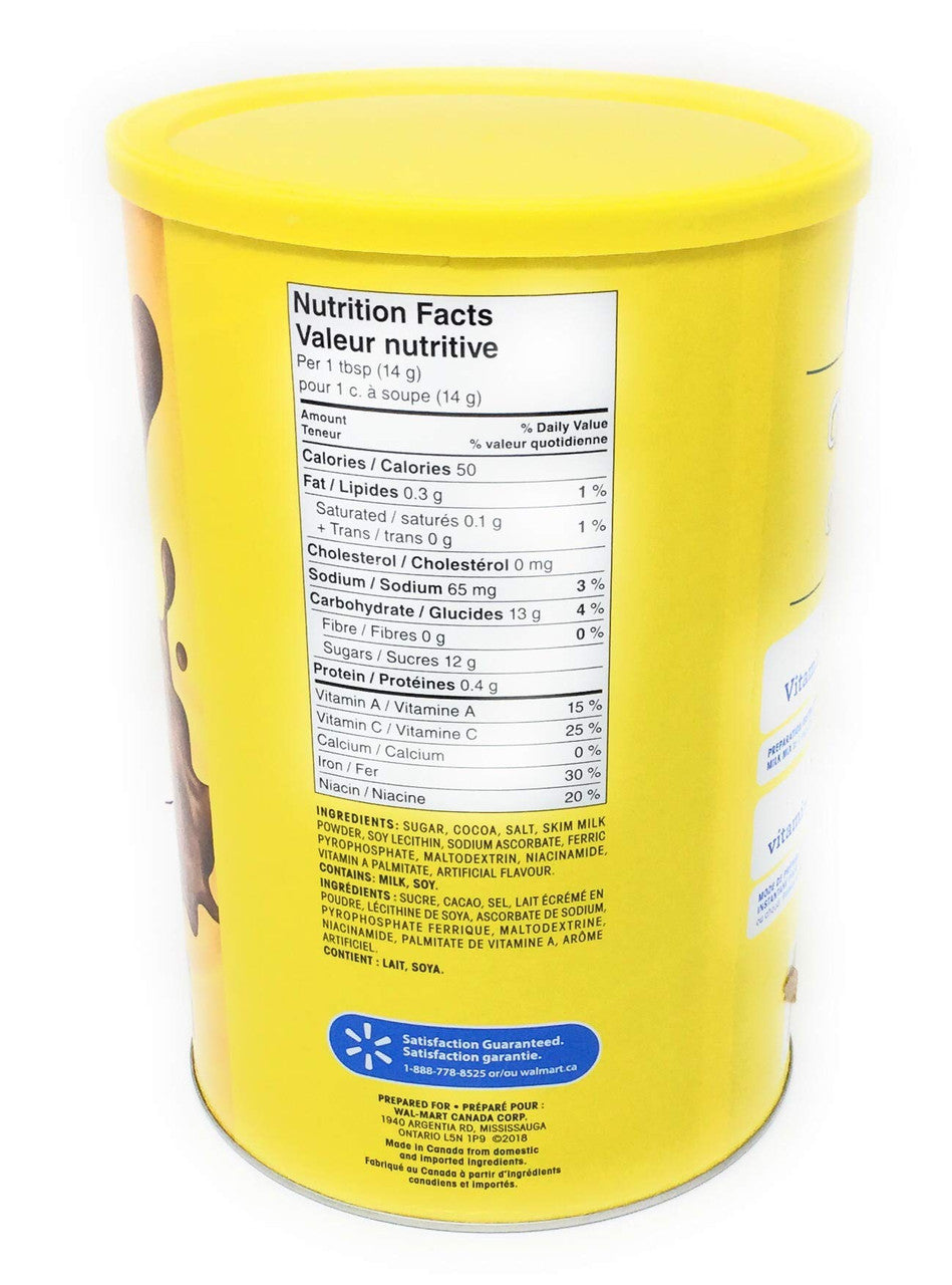 Great Value Instant Chocolate Milk Mix - 1.36kg/3 lbs., {Imported from Canada}