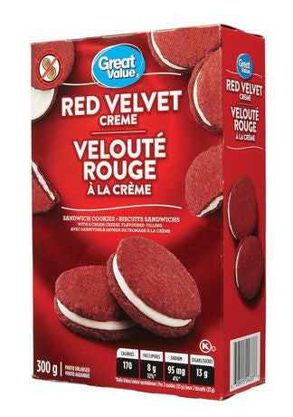 Great Value Red Velvet Sandwich Cookies, 300g/10.6oz., {Imported from Canada}