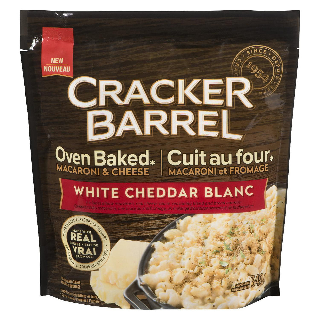 Cracker Barrel Oven Baked Macaroni & Cheese, White Cheddar Cheese, 349g/12 oz. Bag {Imported from Canada}