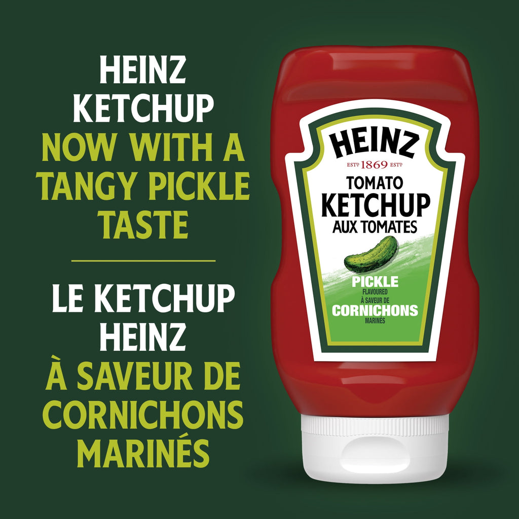 Front of Heinz Pickle Flavored Tomato Ketchup 375ml/13 oz., Squeeze Bottle