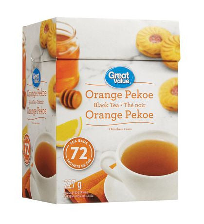 Great Value Orange Pekoe Black Tea, 72ct, 227g, {Imported from Canada}