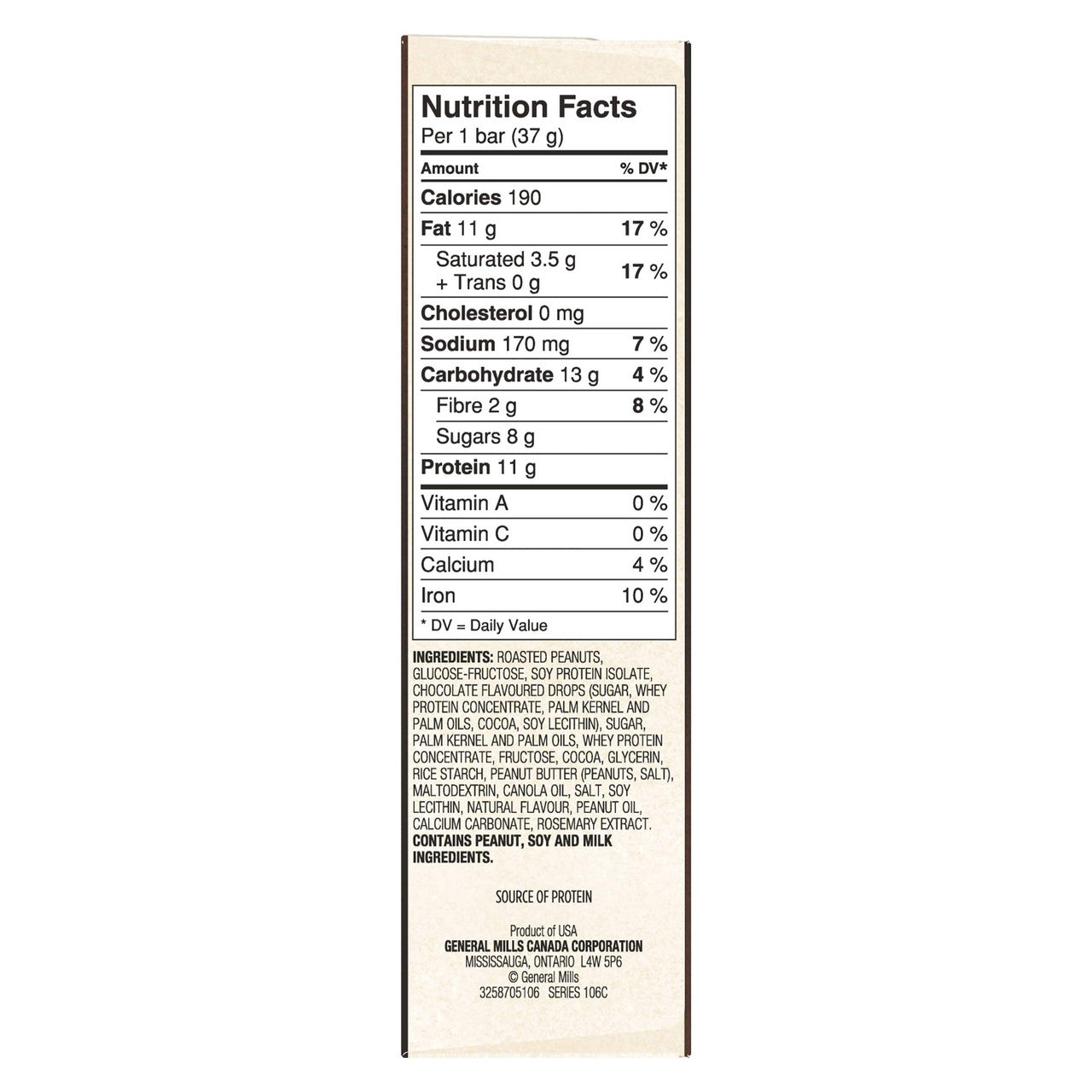 Nature Valley Protein Peanut Butter Dark Chocolate, 4ct, 148g/5.2 oz. {Canadian}