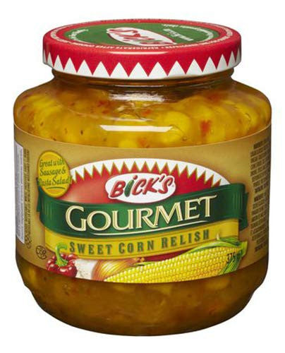 Bicks Jar of Sweet Corn Relish, 375ml/12.7 fl.oz., {Imported from Canada}