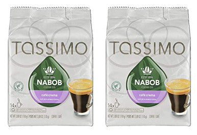 Tassimo Nabob Cafe Crema Single Serve T-Discs, 14 T Discs, 110g, (2pk) {Imported from Canada}