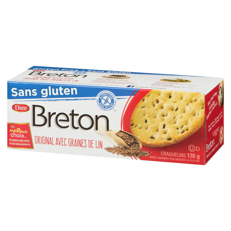 Dare Breton Gluten Free Original With Flax Crackers, 135g/4.7 oz. Box {Imported from Canada}