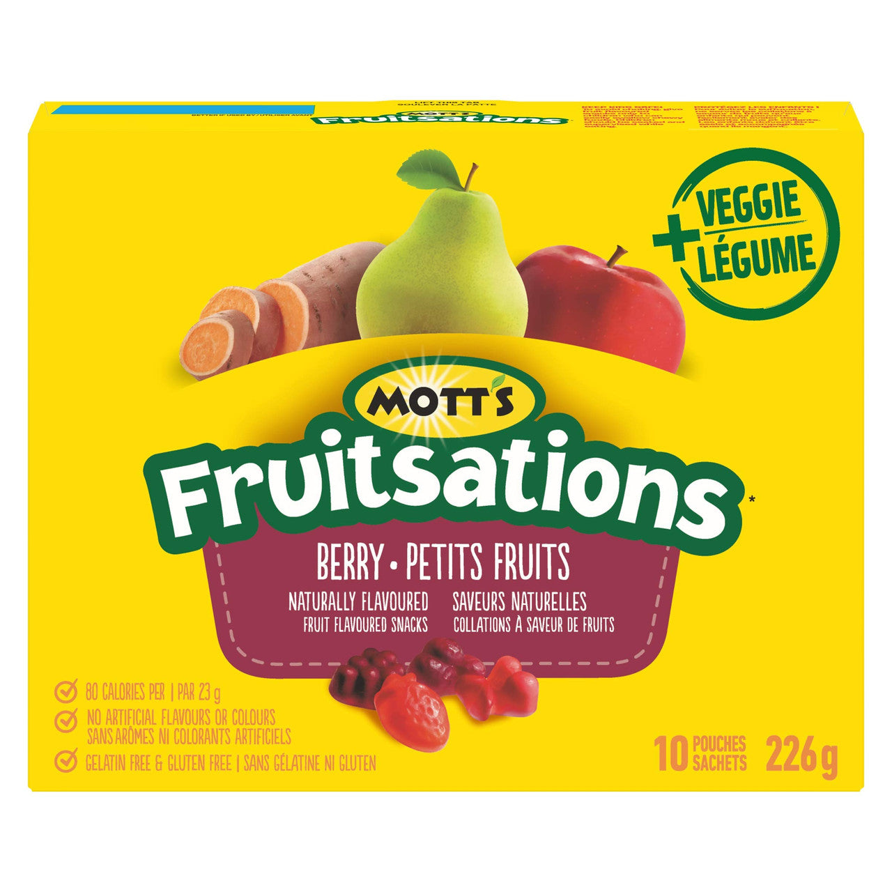 Mott's Fruitsations + Veggie Gluten Free Berry, 10ct, 226g/8oz., {Imported from Canada}