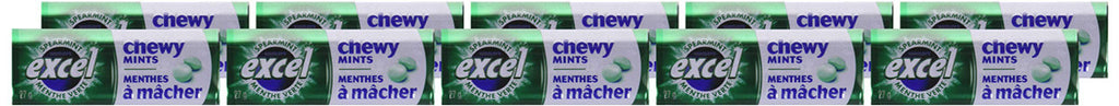 Excel Chewy Mints Spearmint, 27g x 10 Count (Imported from Canada)