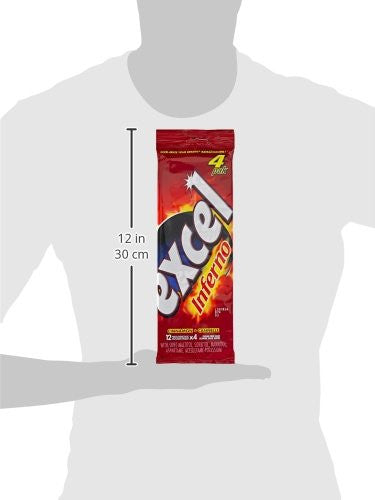 Excel Sugar-Free Gum, Cinnamon Inferno, 3-Pack, 18 pieces each {Imported from Canada}