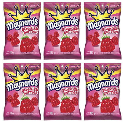 Maynards Swedish Berries Candy 185g/6.5 oz. (6pk) (Imported from Canada)