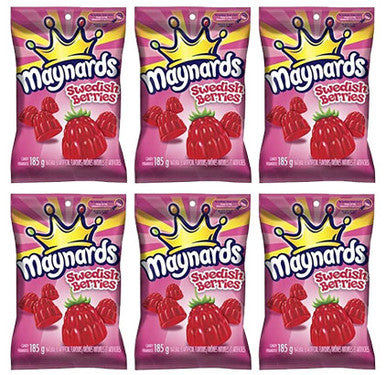 Maynards Swedish Berries Candy 185g/6.5 oz. (6pk) (Imported from Canada)