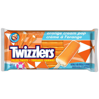 TWIZZLERS Orange Cream Pop Filled Twists Candy Licorice, 311g/11 oz., {Imported from Canada}