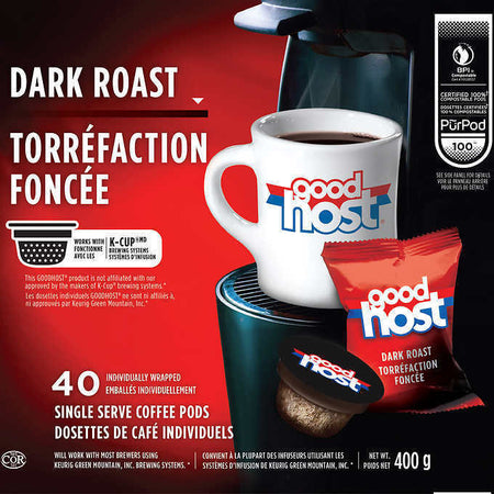 Good Host Dark Roast Coffee  160  K-cups  {Imported from Canada}