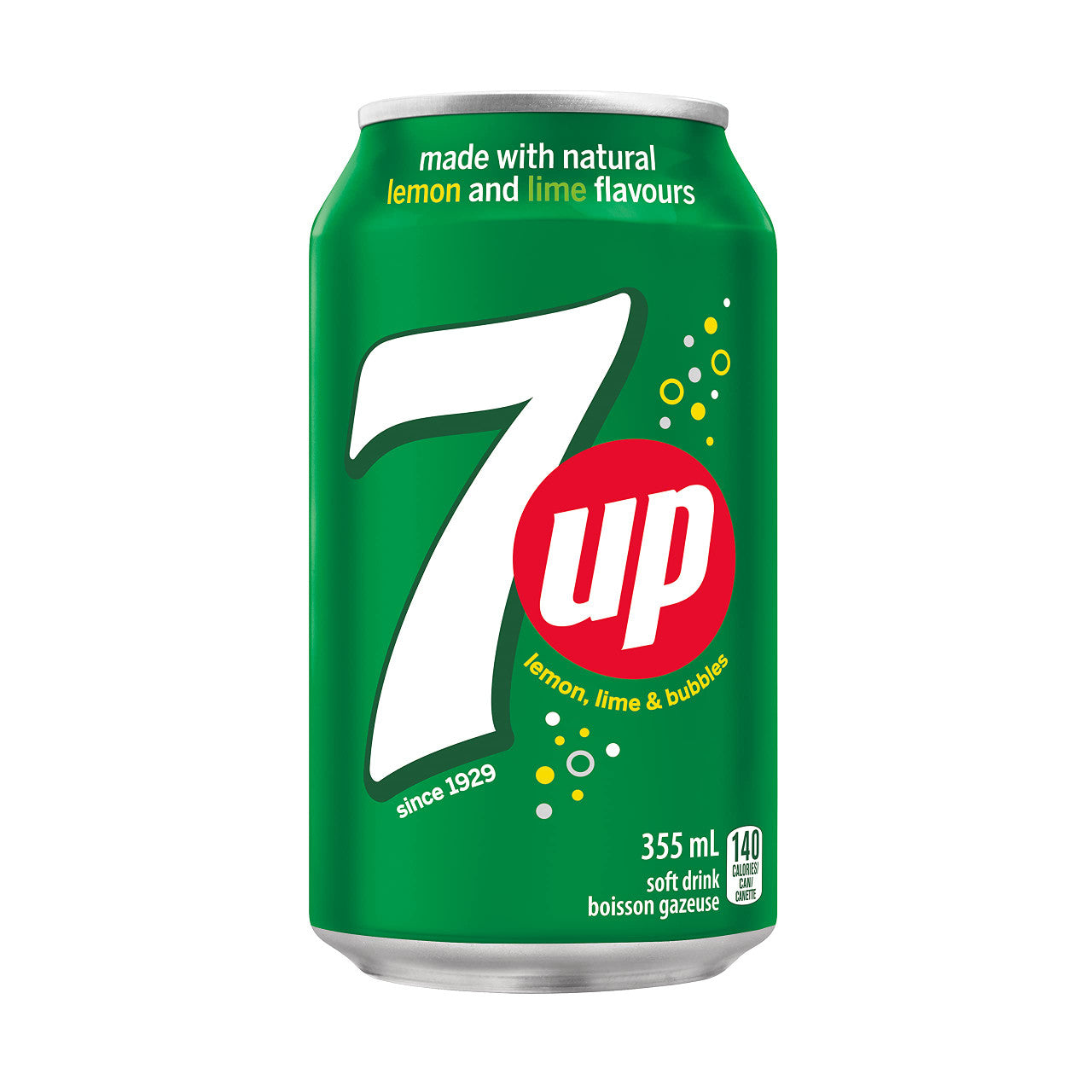 7UP Soft Drink, 355 mL/12 fl. oz., Cans, 12 Pack, {Imported from Canada}