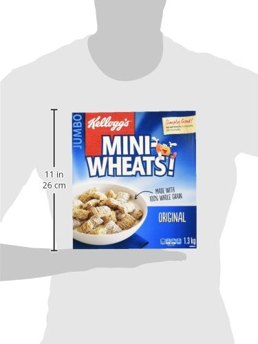 Kellogg's Mini-Wheats Cereal Jumbo Size 1.3kg/2.9lbs., {Imported from Canada}}