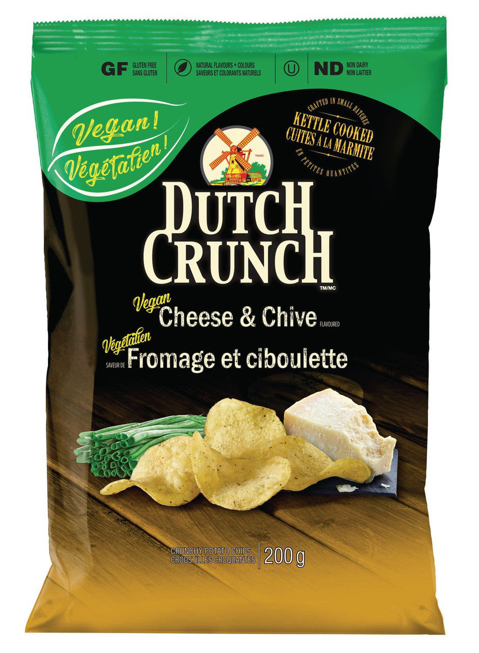 Old Dutch Crunch Vegan Cheese & Chive, 200g/7.1 oz., {Imported from Canada}