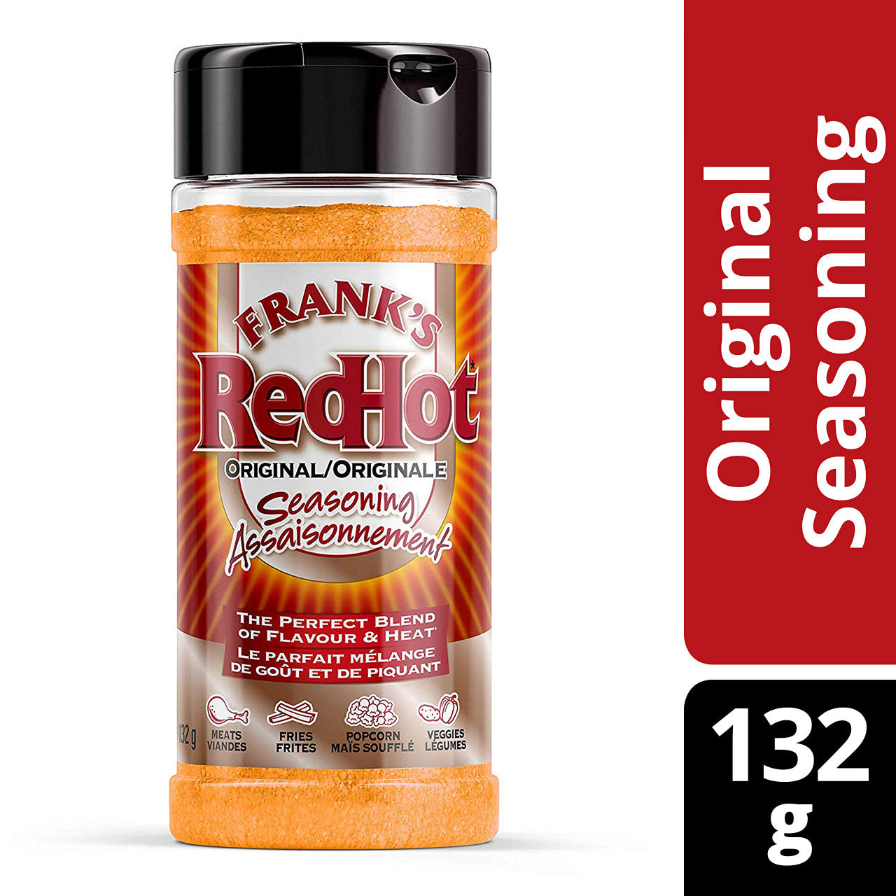 Frank's RedHot, Original Seasoning, 132g/4.7 oz., {Imported from Canada}