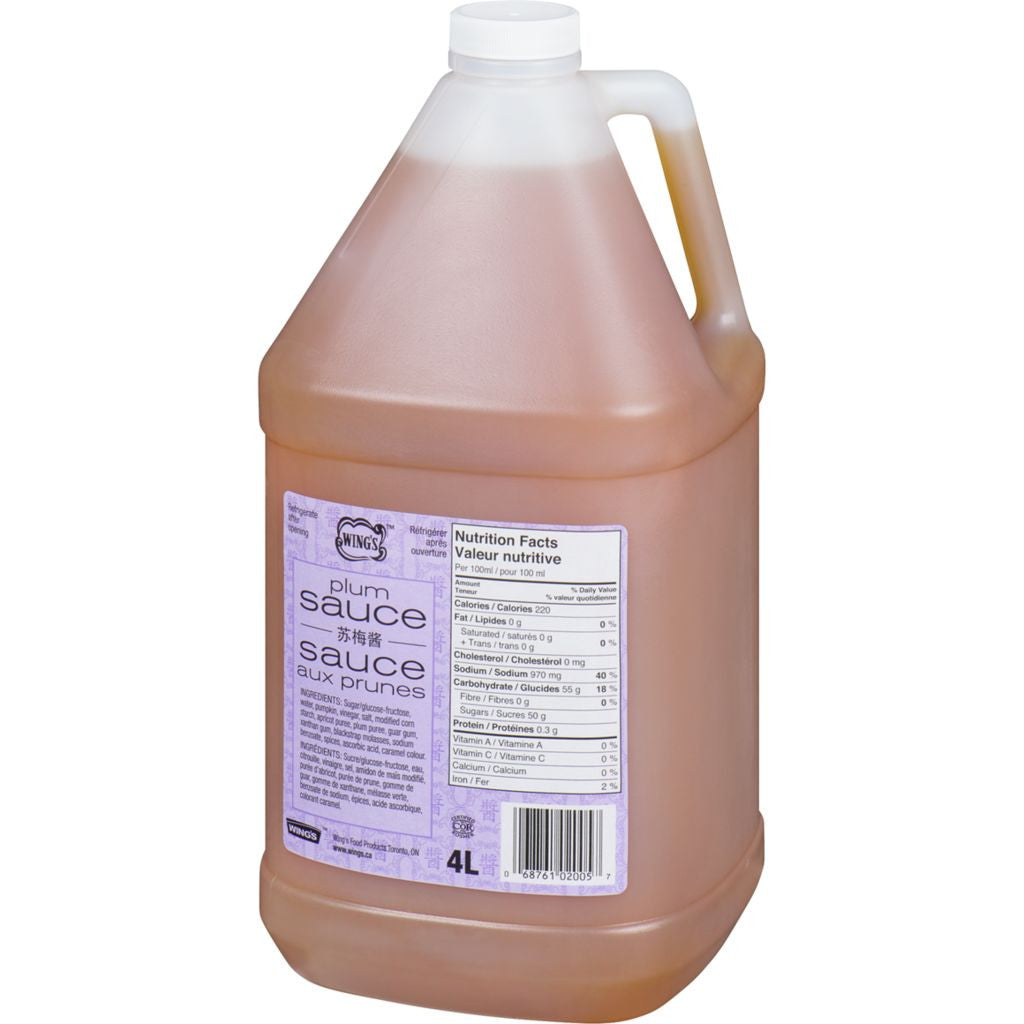 Wing's Plum Sauce 4 L/1.1 Gallon Jug, {Imported from Canada}