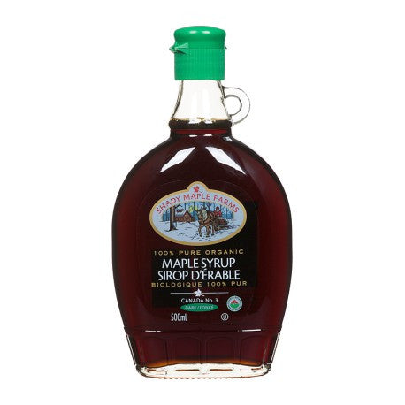 Shady Maple Farms 100% Pure Organic Dark Maple Syrup 500ml/16.9oz.
