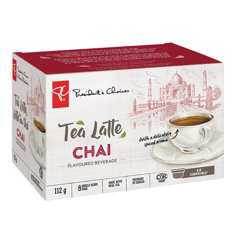 PC Tea Latte Chai Flavoured Single Serve Pods (8ct) {Imported from Canada}