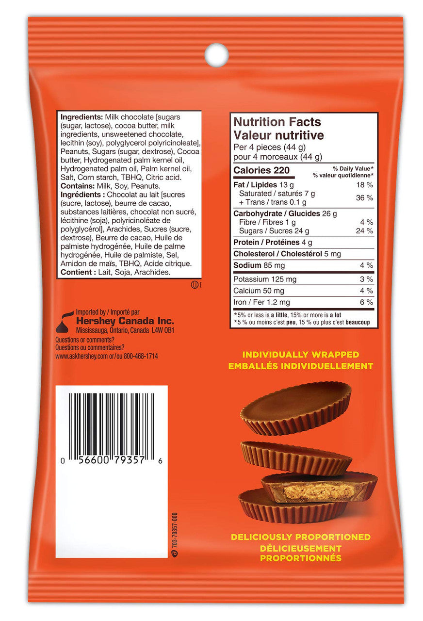 Reese's Thins Peanut Butter Cups Milk Chocolate, 165g/5.8 oz., {Imported from Canada}