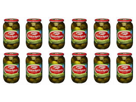 Bicks Polskie Ogorki Dill Pickles, (1L), 33.81 fl.oz., 12 Count, Jars, {Imported from Canada}