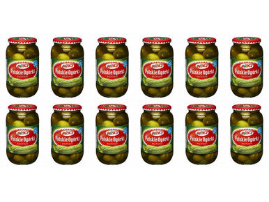 Bicks Polskie Ogorki Dill Pickles, (1L), 33.81 fl.oz., 12 Count, Jars, {Imported from Canada}