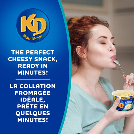 KD KRAFT DINNER Snack Cups - White Cheddar Macaroni & Cheese 58g x 10ct, (Imported from Canada)