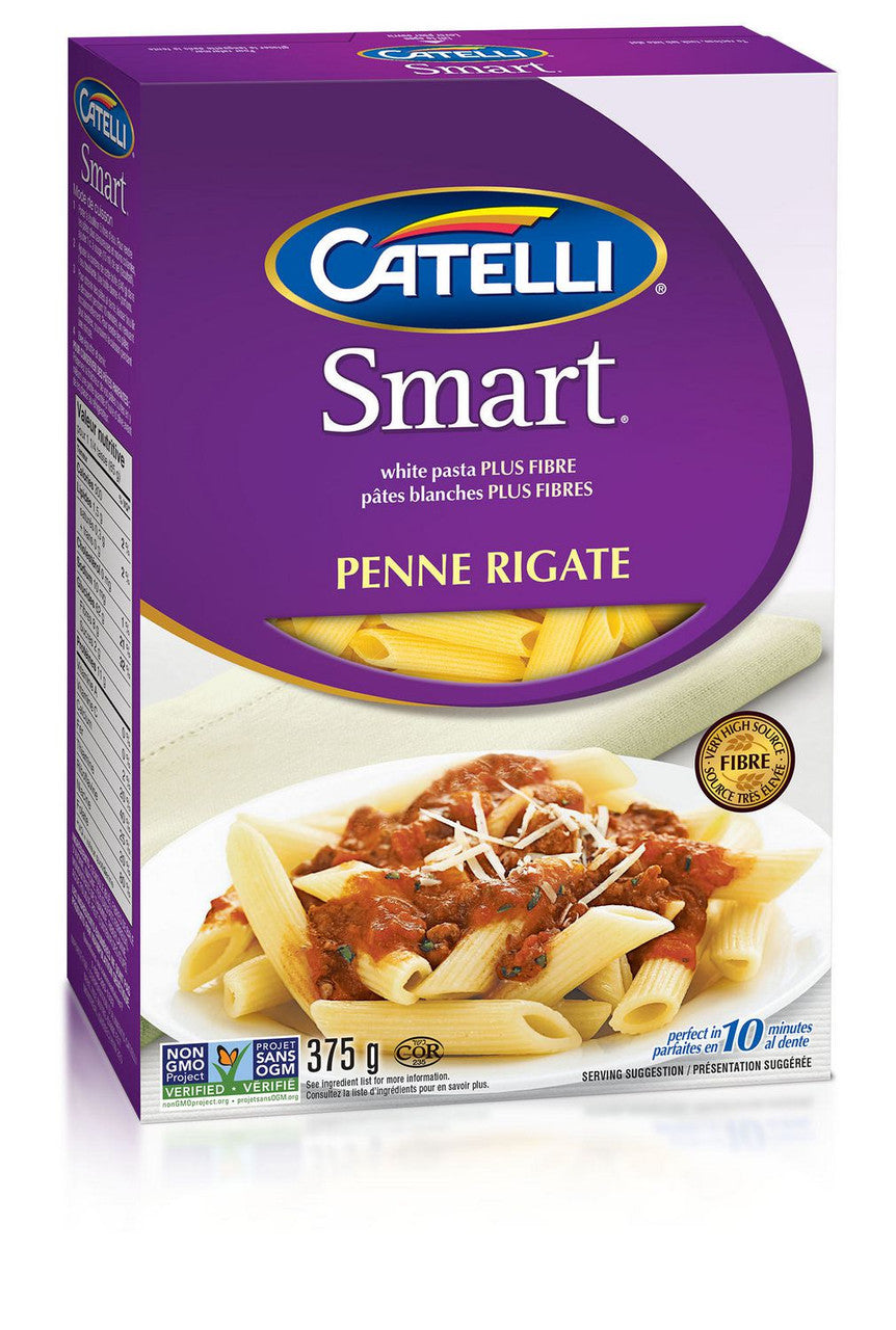 Catelli Smart Penne Rigate Pasta, 375g/13.2 oz., {Imported from Canada}