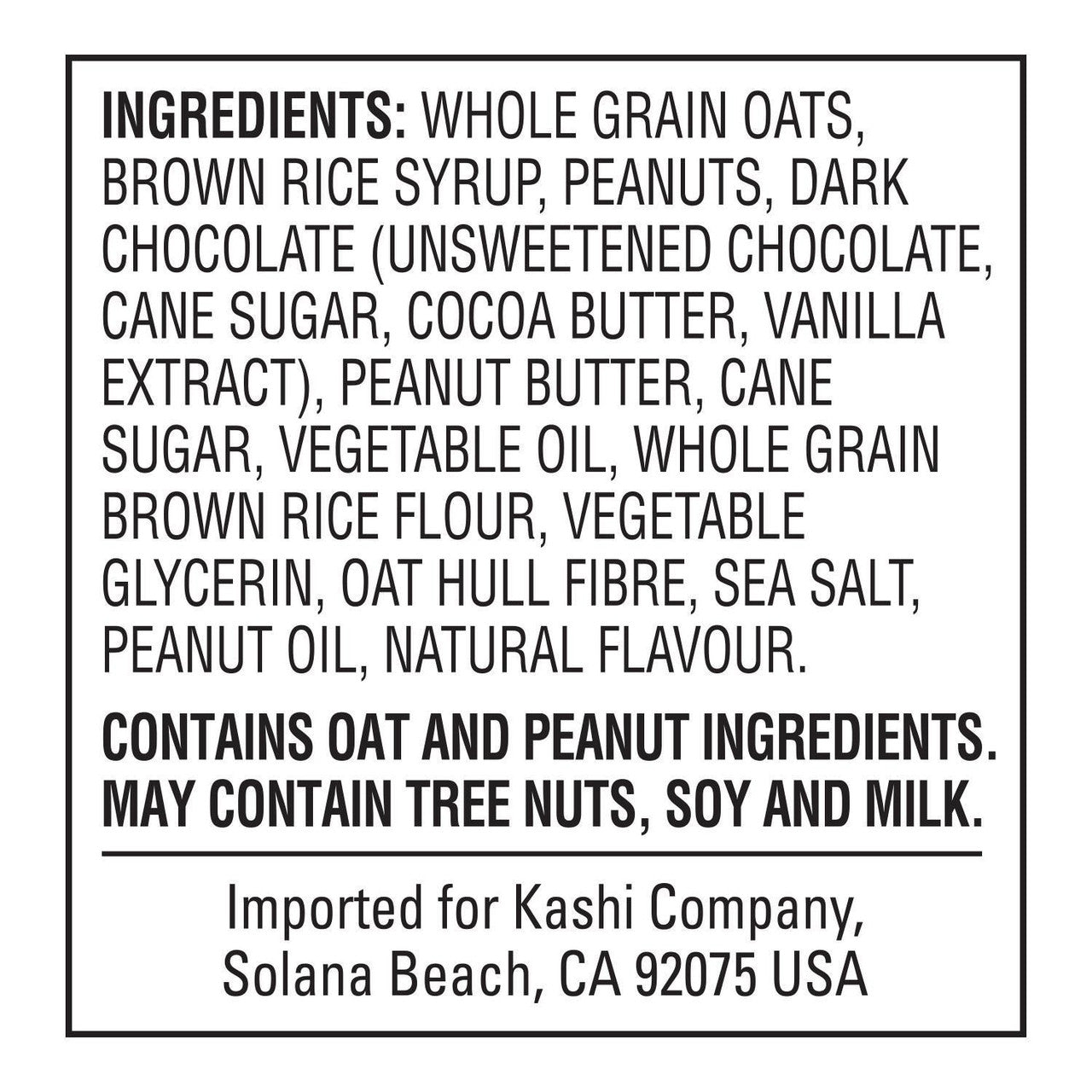 KASHI Whole Grain Bar, Chocolate Peanut Butter, 175g/6.2 oz., 5 bars, {Imported from Canada}