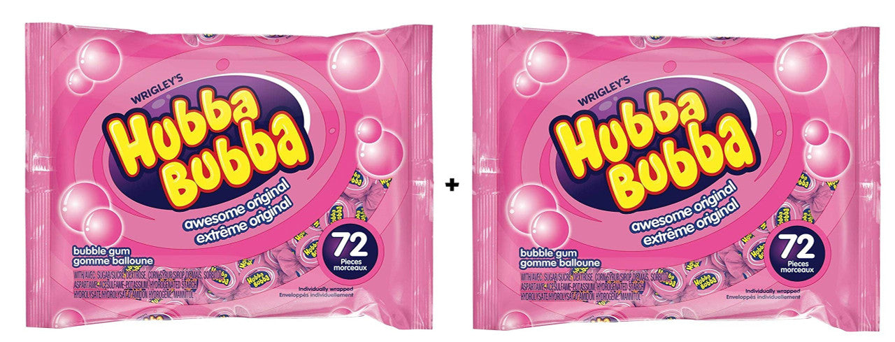 Hubba Bubba Awesome Original Fun Size, 72ct, 5g/0.2oz per piece, 2 Pack {Imported from Canada}