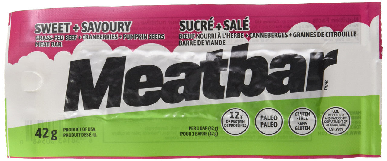 MEATBAR Sweet And Savoury Bar, 42g/1.5 oz., {Imported from Canada}