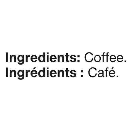 Ingredients label of Nabob 1896 Tradition Medium Roast Ground Coffee, 340g/12 oz., Box