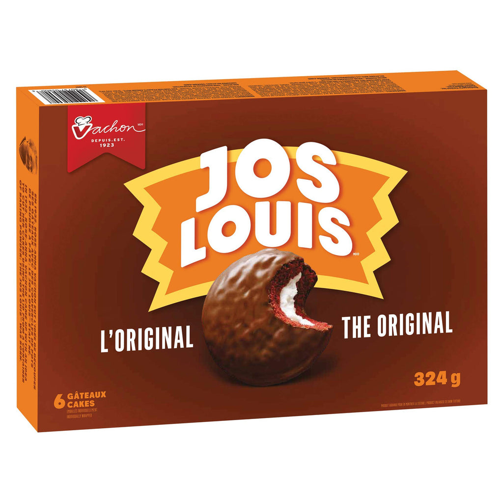 Vachon Jos Louis the Original, 6-delicious Sponge Cake with Vanilla-flavoured Creme Filling, 324g/11.4 Oz Box (Imported from Canada}