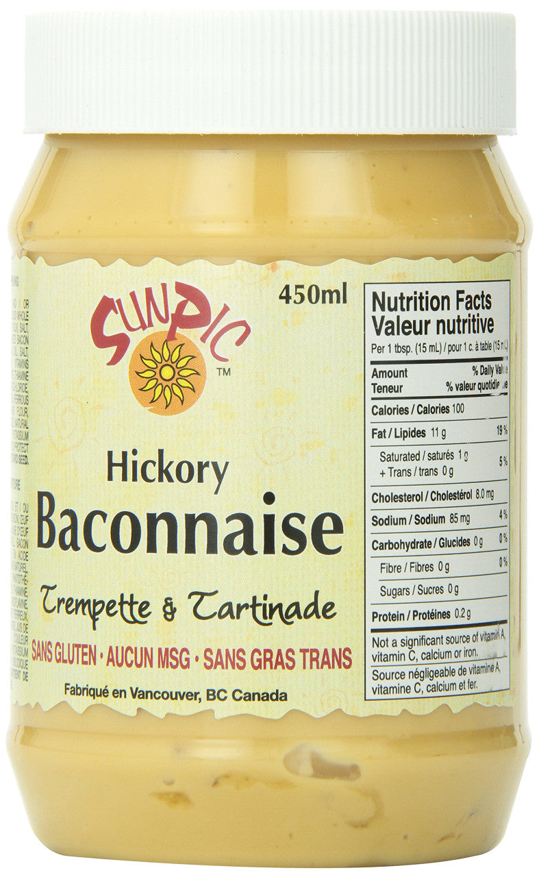 Sunpic Hickory Baconnaise, 450ml/15.2 oz.,Dipping Sauce & Spread, (Canadian)
