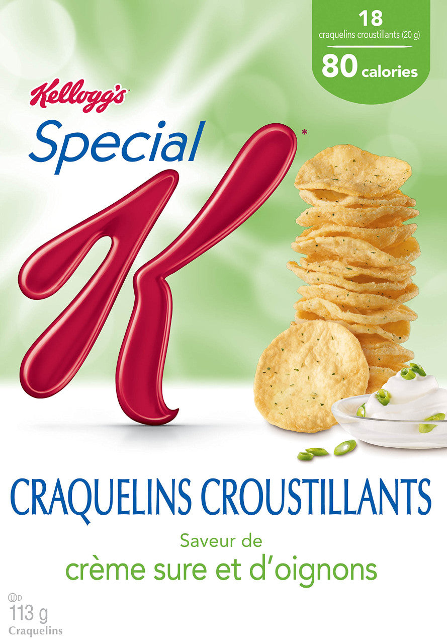 Kellogg's Special K Cracker Chips Sour Cream and Onion 113 Gram/3.98oz {Imported from Canada}